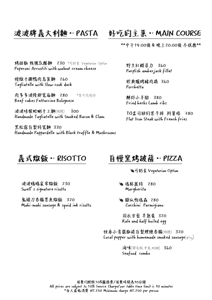 波波廚房菜單