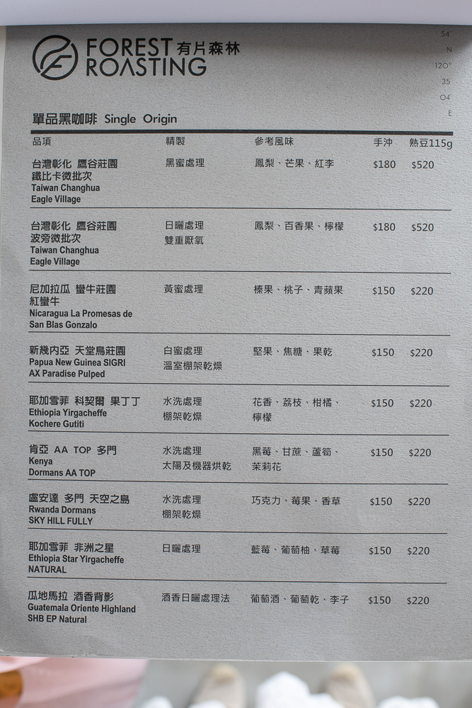 有片森林菜單