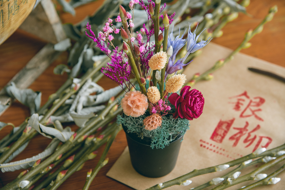 銀柳盆花DIY
