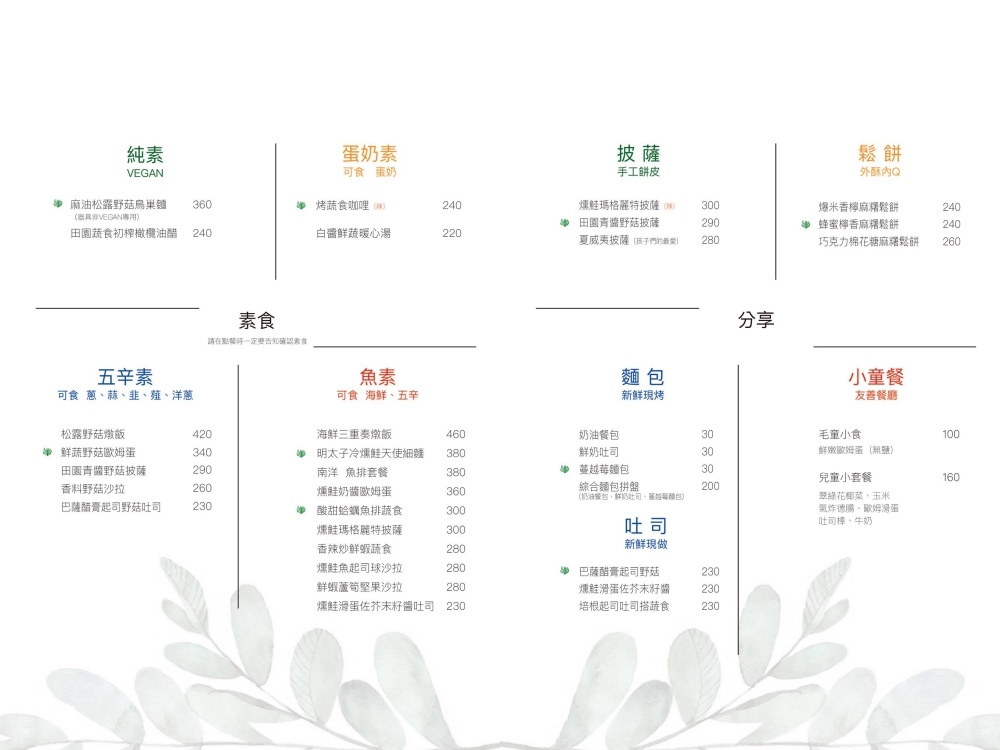 樂野食菜單1