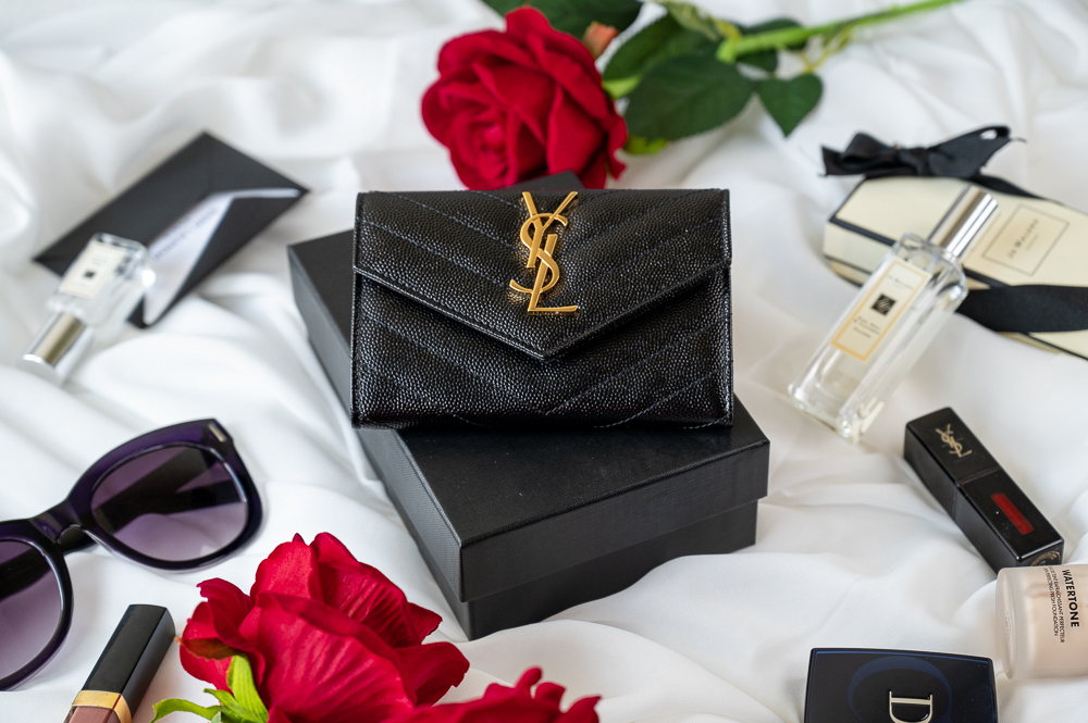 Saint Laurent 絎缝紋理皮革錢包
