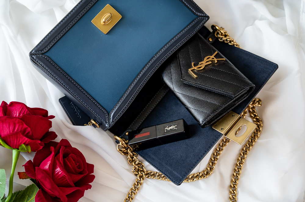 Saint Laurent 絎缝紋理皮革錢包