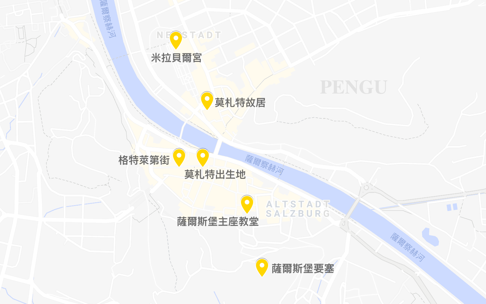 薩爾斯堡地圖