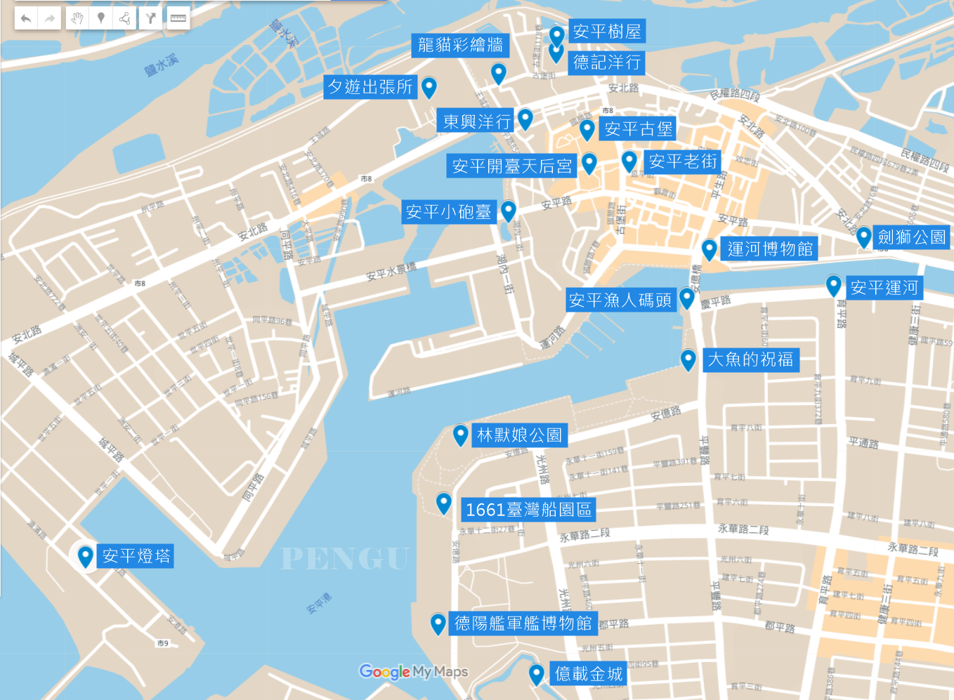 安平景點地圖