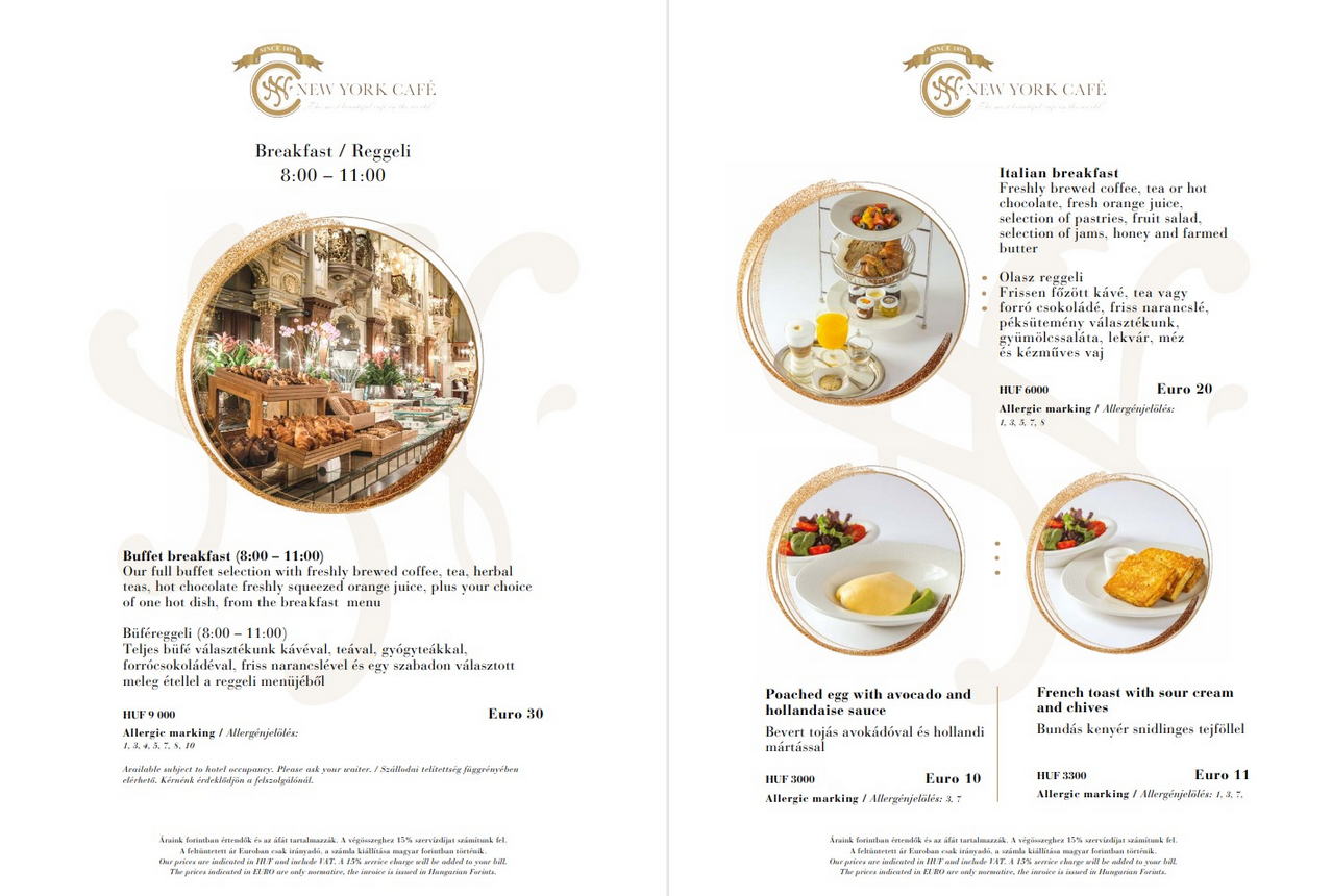 New York Cafe菜單