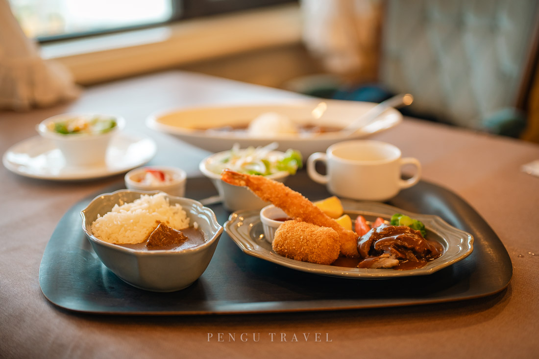 Pengu Travel推薦五島軒雪河亭餐點:明治套餐的明治咖哩與西式拼盤